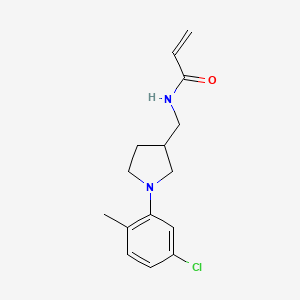 molecular formula C15H19ClN2O B2521621 N-[[1-(5-Chloro-2-methylphenyl)pyrrolidin-3-yl]methyl]prop-2-enamide CAS No. 2194450-29-6