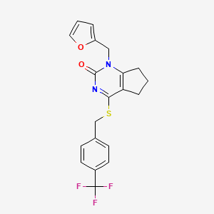 1-(furan-2-ylmethyl)-4-((4-(trifluoromethyl)benzyl)thio)-6,7-dihydro-1H-cyclopenta[d]pyrimidin-2(5H)-one