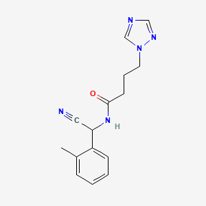 molecular formula C15H17N5O B2521633 N-[Cyano-(2-methylphenyl)methyl]-4-(1,2,4-triazol-1-yl)butanamide CAS No. 1385379-10-1