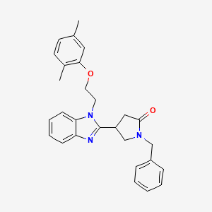 1-benzyl-4-{1-[2-(2,5-dimethylphenoxy)ethyl]-1H-benzimidazol-2-yl}pyrrolidin-2-one