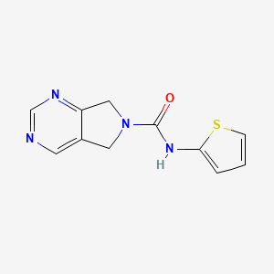 molecular formula C11H10N4OS B2521654 N-(thiophen-2-yl)-5H,6H,7H-pyrrolo[3,4-d]pyrimidine-6-carboxamide CAS No. 1705921-15-8