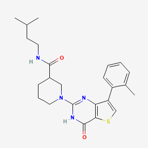 N-(3-methylbutyl)-1-[7-(2-methylphenyl)-4-oxo-3,4-dihydrothieno[3,2-d]pyrimidin-2-yl]piperidine-3-carboxamide