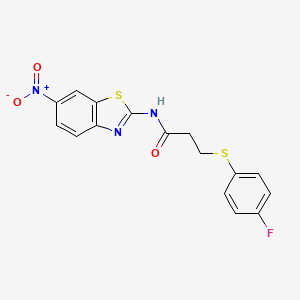 3-((4-fluorophenyl)thio)-N-(6-nitrobenzo[d]thiazol-2-yl)propanamide