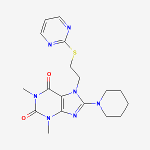 1,3-dimethyl-8-(piperidin-1-yl)-7-(2-(pyrimidin-2-ylthio)ethyl)-1H-purine-2,6(3H,7H)-dione