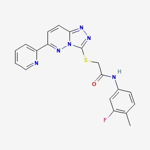 molecular formula C19H15FN6OS B2521663 N-(3-fluoro-4-methylphenyl)-2-{[6-(pyridin-2-yl)-[1,2,4]triazolo[4,3-b]pyridazin-3-yl]sulfanyl}acetamide CAS No. 891105-70-7