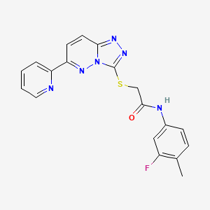 N-(3-fluoro-4-methylphenyl)-2-[(6-pyridin-2-yl-[1,2,4]triazolo[4,3-b]pyridazin-3-yl)sulfanyl]acetamide
