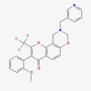 3-(2-methoxyphenyl)-9-(pyridin-3-ylmethyl)-2-(trifluoromethyl)-9,10-dihydrochromeno[8,7-e][1,3]oxazin-4(8H)-one