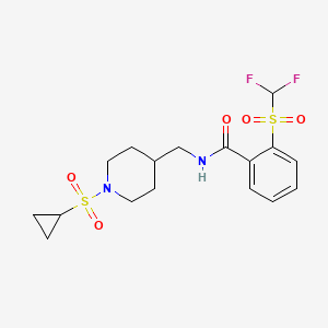 N-((1-(cyclopropylsulfonyl)piperidin-4-yl)methyl)-2-((difluoromethyl)sulfonyl)benzamide
