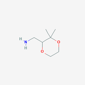 molecular formula C7H15NO2 B2521706 (3,3-Dimethyl-1,4-dioxan-2-yl)methanamine CAS No. 2413885-03-5