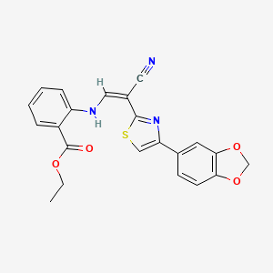 (Z)-ethyl 2-((2-(4-(benzo[d][1,3]dioxol-5-yl)thiazol-2-yl)-2-cyanovinyl)amino)benzoate