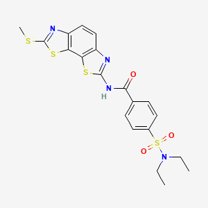 molecular formula C20H20N4O3S4 B2521711 4-(diethylsulfamoyl)-N-(2-methylsulfanyl-[1,3]thiazolo[4,5-g][1,3]benzothiazol-7-yl)benzamide CAS No. 441290-72-8
