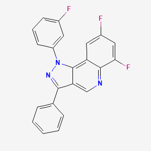 molecular formula C22H12F3N3 B2521712 6,8-difluoro-1-(3-fluorophenyl)-3-phenyl-1H-pyrazolo[4,3-c]quinoline CAS No. 901264-48-0