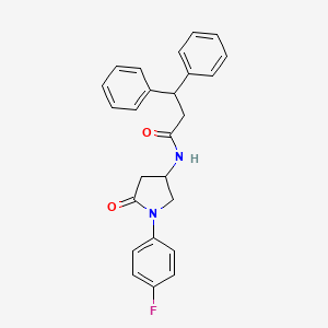 N-[1-(4-fluorophenyl)-5-oxopyrrolidin-3-yl]-3,3-diphenylpropanamide