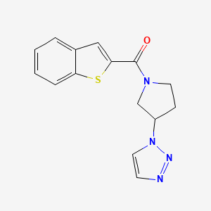 molecular formula C15H14N4OS B2521720 (3-(1H-1,2,3-triazol-1-yl)pyrrolidin-1-yl)(benzo[b]thiophen-2-yl)methanone CAS No. 1795444-36-8
