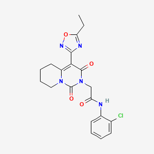 molecular formula C20H20ClN5O4 B2521727 N-(2-chlorophenyl)-2-[4-(5-ethyl-1,2,4-oxadiazol-3-yl)-1,3-dioxo-1H,2H,3H,5H,6H,7H,8H-pyrido[1,2-c]pyrimidin-2-yl]acetamide CAS No. 1775554-16-9
