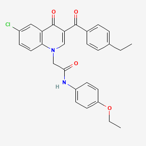 2-(6-chloro-3-(4-ethylbenzoyl)-4-oxoquinolin-1(4H)-yl)-N-(4-ethoxyphenyl)acetamide