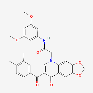 molecular formula C29H26N2O7 B2521766 N-(3,5-dimethoxyphenyl)-2-[7-(3,4-dimethylbenzoyl)-8-oxo-2H,5H,8H-[1,3]dioxolo[4,5-g]quinolin-5-yl]acetamide CAS No. 902292-62-0
