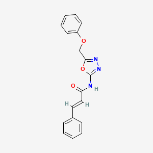 molecular formula C18H15N3O3 B2521775 N-(5-(phenoxymethyl)-1,3,4-oxadiazol-2-yl)cinnamamide CAS No. 1257556-14-1