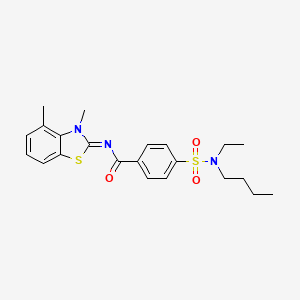 molecular formula C22H27N3O3S2 B2521779 4-[butyl(ethyl)sulfamoyl]-N-(3,4-dimethyl-1,3-benzothiazol-2-ylidene)benzamide CAS No. 850911-05-6
