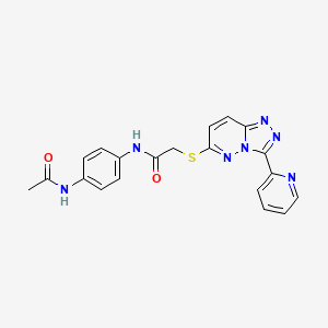 molecular formula C20H17N7O2S B2521785 N-(4-acetamidophenyl)-2-((3-(pyridin-2-yl)-[1,2,4]triazolo[4,3-b]pyridazin-6-yl)thio)acetamide CAS No. 868967-74-2