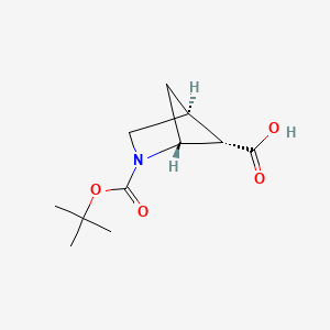 molecular formula C11H17NO4 B2521791 (1r,4s,5s)-Rel-2-boc-2-azabicyclo[2.1.1]hexane-5-carboxylic acid CAS No. 615575-74-1