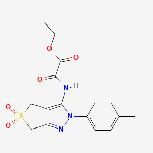 ethyl 2-((5,5-dioxido-2-(p-tolyl)-4,6-dihydro-2H-thieno[3,4-c]pyrazol-3-yl)amino)-2-oxoacetate