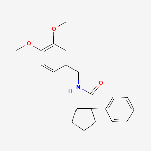 molecular formula C21H25NO3 B2521794 N-[(3,4-dimethoxyphenyl)methyl]-1-phenylcyclopentane-1-carboxamide CAS No. 1022886-44-7