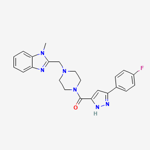 (3-(4-fluorophenyl)-1H-pyrazol-5-yl)(4-((1-methyl-1H-benzo[d]imidazol-2-yl)methyl)piperazin-1-yl)methanone