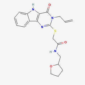 2-((3-allyl-4-oxo-4,5-dihydro-3H-pyrimido[5,4-b]indol-2-yl)thio)-N-((tetrahydrofuran-2-yl)methyl)acetamide