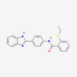 molecular formula C22H19N3OS B2521823 N-[4-(1H-1,3-benzodiazol-2-yl)phenyl]-2-(ethylsulfanyl)benzamide CAS No. 898458-77-0