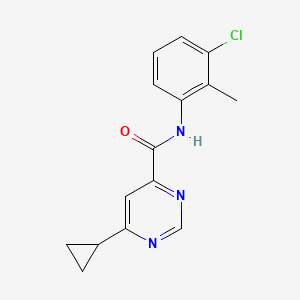 molecular formula C15H14ClN3O B2521824 N-(3-Chloro-2-methylphenyl)-6-cyclopropylpyrimidine-4-carboxamide CAS No. 2415541-68-1