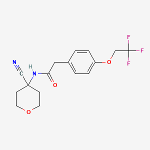 molecular formula C16H17F3N2O3 B2521834 N-(4-Cyanooxan-4-YL)-2-[4-(2,2,2-trifluoroethoxy)phenyl]acetamide CAS No. 1645487-33-7