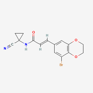 molecular formula C15H13BrN2O3 B2521894 (E)-3-(5-Bromo-2,3-dihydro-1,4-benzodioxin-7-yl)-N-(1-cyanocyclopropyl)prop-2-enamide CAS No. 1436375-49-3