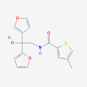 molecular formula C16H15NO4S B2521911 N-[2-(furan-2-yl)-2-(furan-3-yl)-2-hydroxyethyl]-4-methylthiophene-2-carboxamide CAS No. 2034482-00-1