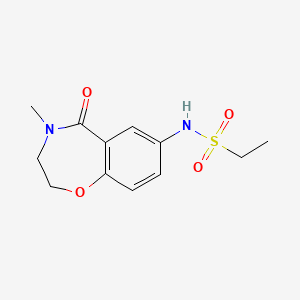 molecular formula C12H16N2O4S B2521918 N-(4-methyl-5-oxo-2,3,4,5-tetrahydrobenzo[f][1,4]oxazepin-7-yl)ethanesulfonamide CAS No. 926031-79-0