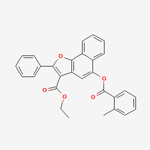 molecular formula C29H22O5 B2521923 ETHYL 5-(2-METHYLBENZOYLOXY)-2-PHENYLNAPHTHO[1,2-B]FURAN-3-CARBOXYLATE CAS No. 312917-90-1
