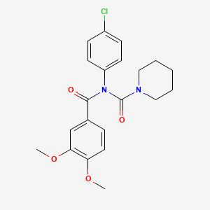 molecular formula C21H23ClN2O4 B2521928 N-(4-chlorophenyl)-3,4-dimethoxy-N-(piperidine-1-carbonyl)benzamide CAS No. 941994-72-5