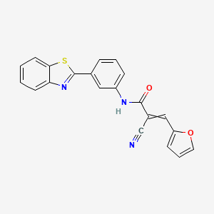 molecular formula C21H13N3O2S B2521941 N-[3-(1,3-benzothiazol-2-yl)phenyl]-2-cyano-3-(furan-2-yl)prop-2-enamide CAS No. 1424746-70-2