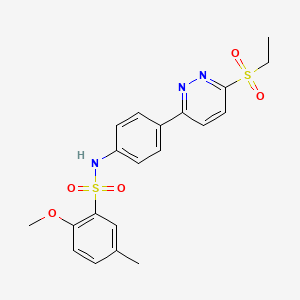 molecular formula C20H21N3O5S2 B2521942 N-(4-(6-(ethylsulfonyl)pyridazin-3-yl)phenyl)-2-methoxy-5-methylbenzenesulfonamide CAS No. 921794-53-8