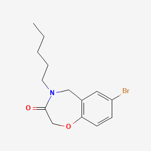 molecular formula C14H18BrNO2 B2521949 7-bromo-4-pentyl-4,5-dihydro-1,4-benzoxazepin-3(2H)-one CAS No. 1326844-45-4