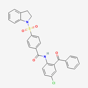 molecular formula C28H21ClN2O4S B2521950 N-(2-benzoyl-4-chlorophenyl)-4-(indolin-1-ylsulfonyl)benzamide CAS No. 476633-59-7