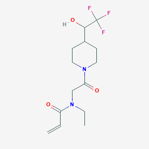 B2521977 N-Ethyl-N-[2-oxo-2-[4-(2,2,2-trifluoro-1-hydroxyethyl)piperidin-1-yl]ethyl]prop-2-enamide CAS No. 2361895-68-1