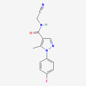 molecular formula C13H11FN4O B2521978 N-(cyanomethyl)-1-(4-fluorophenyl)-5-methyl-1H-pyrazole-4-carboxamide CAS No. 1252420-25-9