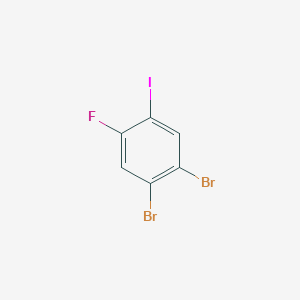 molecular formula C6H2Br2FI B2521989 1,2-Dibromo-4-fluoro-5-iodobenzene CAS No. 1000578-17-5