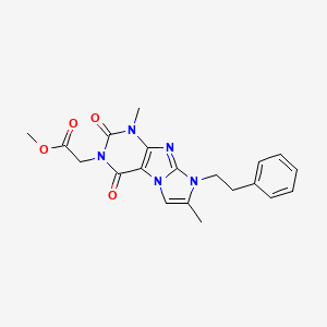 molecular formula C20H21N5O4 B2522096 Methyl 2-[4,7-dimethyl-1,3-dioxo-6-(2-phenylethyl)purino[7,8-a]imidazol-2-yl]acetate CAS No. 896594-27-7