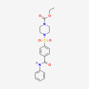 molecular formula C20H23N3O5S B2522120 ethyl 4-[4-(phenylcarbamoyl)benzenesulfonyl]piperazine-1-carboxylate CAS No. 399000-77-2