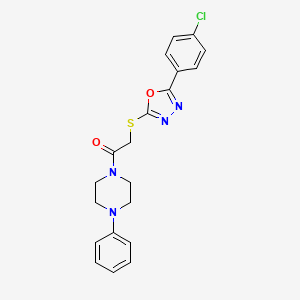 2-((5-(4-Chlorophenyl)-1,3,4-oxadiazol-2-yl)thio)-1-(4-phenylpiperazin-1-yl)ethanone
