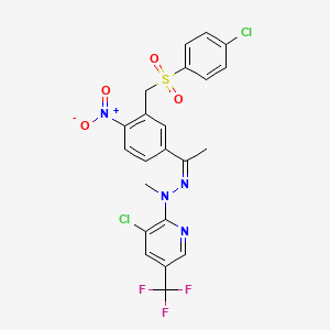 3-chloro-N-[(Z)-1-[3-[(4-chlorophenyl)sulfonylmethyl]-4-nitrophenyl]ethylideneamino]-N-methyl-5-(trifluoromethyl)pyridin-2-amine