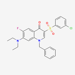 1-benzyl-3-((3-chlorophenyl)sulfonyl)-7-(diethylamino)-6-fluoroquinolin-4(1H)-one