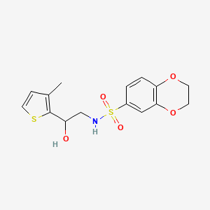 molecular formula C15H17NO5S2 B2522146 N-[2-hydroxy-2-(3-methylthiophen-2-yl)ethyl]-2,3-dihydro-1,4-benzodioxine-6-sulfonamide CAS No. 1351653-33-2